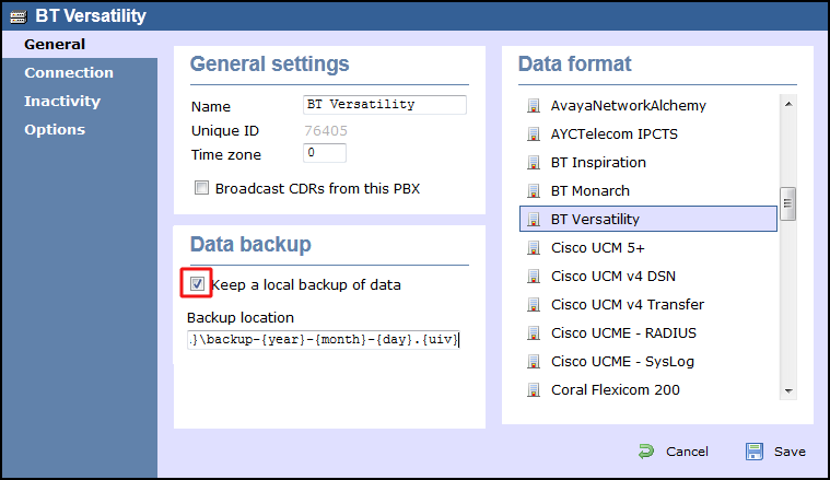 TIM Enterprise PBX General Properties